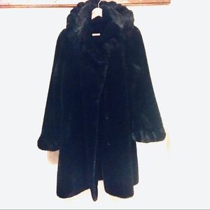 BOGO Glamorous steampunk Goth Renaissance Faery long plush faux-fur hooded coat